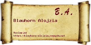 Blauhorn Alojzia névjegykártya